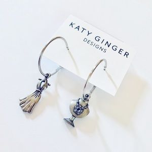 NWT KATY GINGER DESIGNS Charm Hoops
